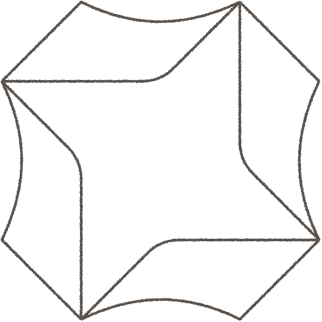 Iteration 5 of the Prism mark, drawn in outline