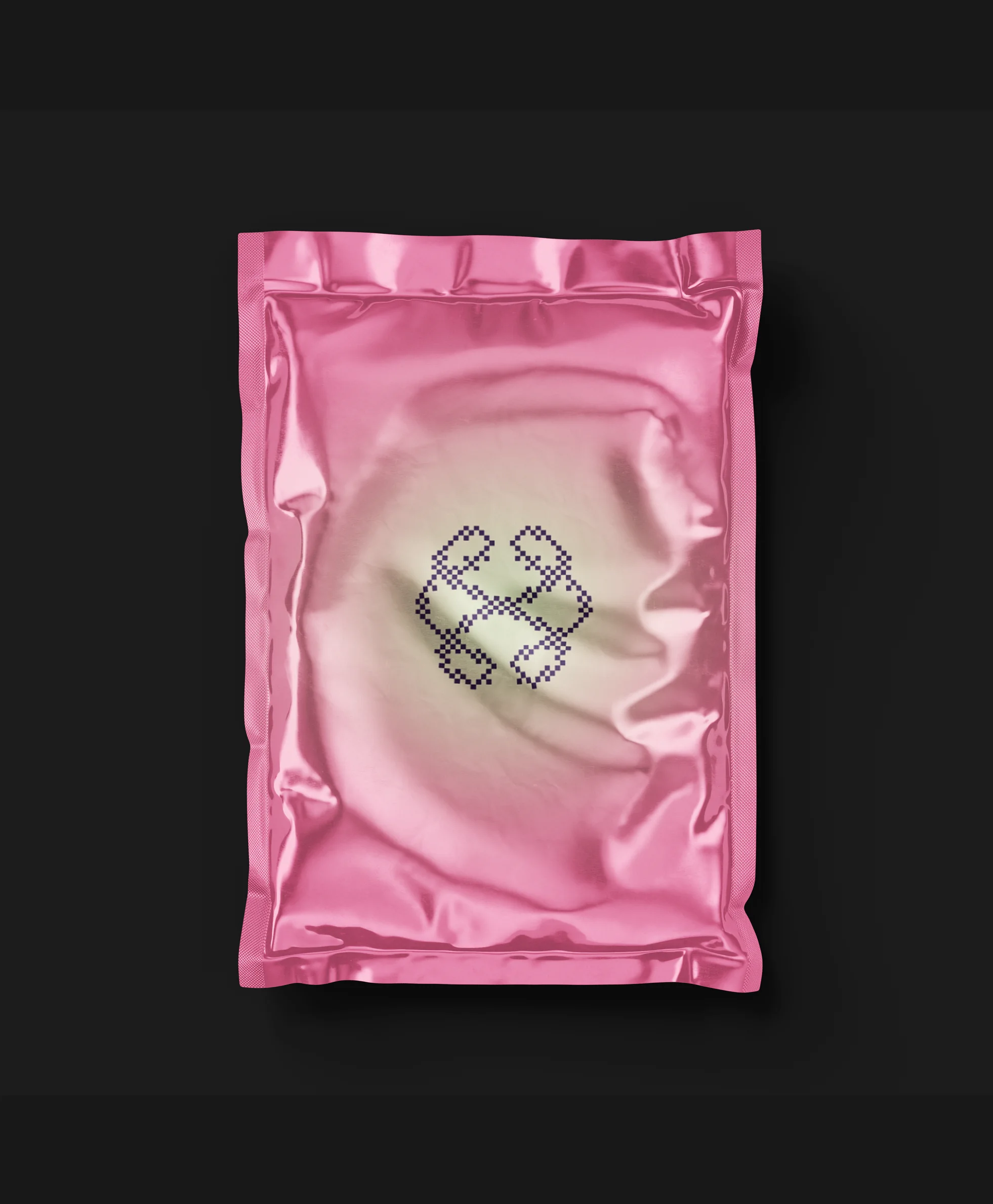 A pink foil pouch carrying the Trusst mark