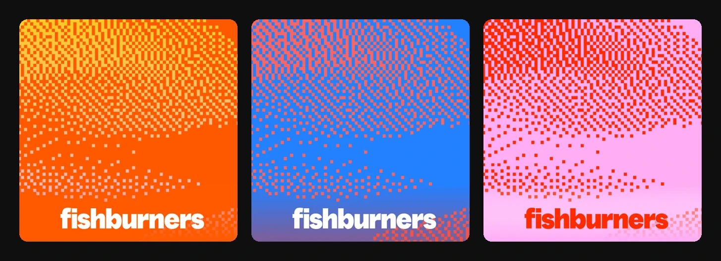 Fishburners — an identity built to read instantly across every surface.